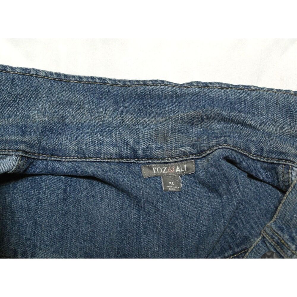 Roz & Ali Women’s Sleeveless Blue Denim Vest Sz XL - Picture 4 of 5